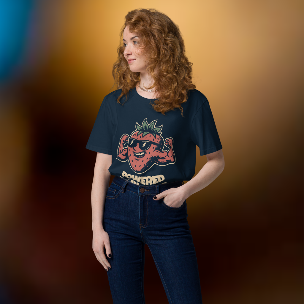 Powered by Plants Vegan T-Shirt Strawberry