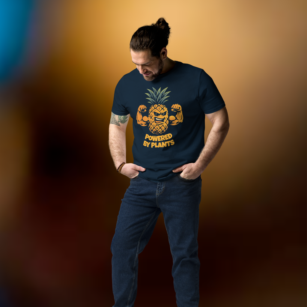 Powered by Plants Vegan T-Shirt Pineapple