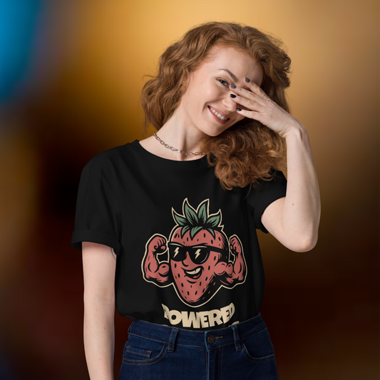 Powered by Plants Vegan T-Shirt Strawberry
