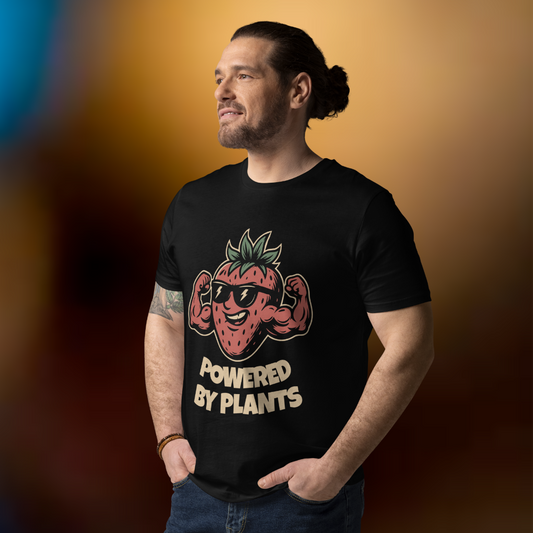 Powered by Plants Vegan T-Shirt Strawberry