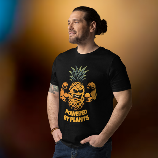 Powered by Plants Vegan T-Shirt Pineapple