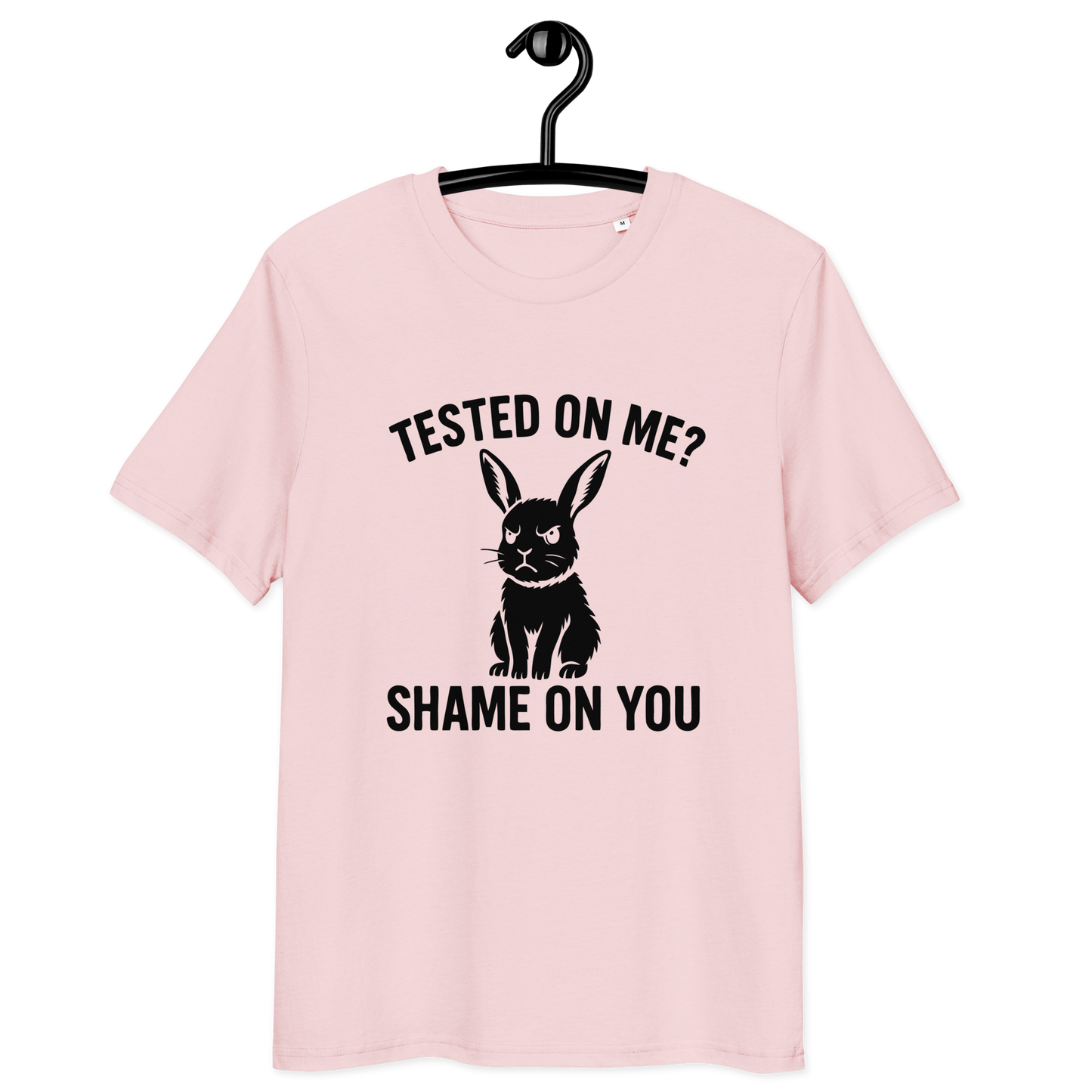Angry Bunny Vegan Organic T-Shirt | Tested on me? Shame on you!
