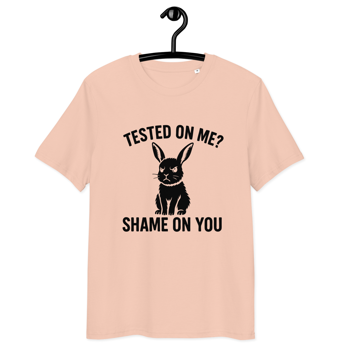 Angry Bunny Vegan Organic T-Shirt | Tested on me? Shame on you!