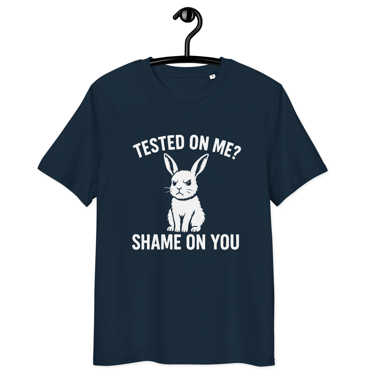 Angry Bunny Vegan Organic T-Shirt | Tested on me? Shame on you!